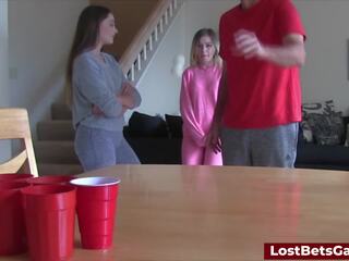A charming Game of Strip Pong Turns Hardcore Fast: Blowjob dirty video feat. Aften Opal by Lost Bets Games