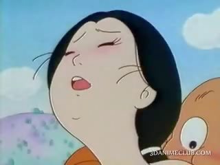 Moshë e pjekur anime aziatike fucked përjashta nga të saj pasionante fëmijë